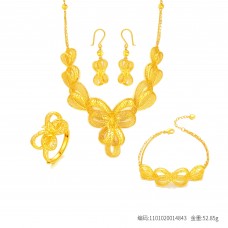 足金花絲優雅蝴蝶結四件套